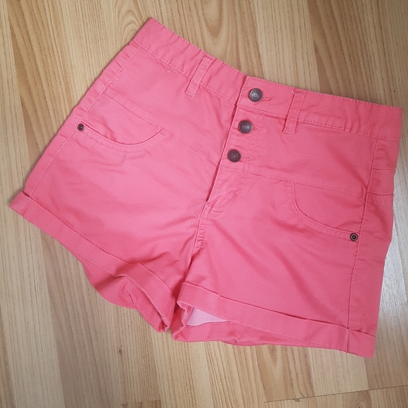Bluenotes High Waisted Coral Shorts Sz 27 - Picture 1 of 4